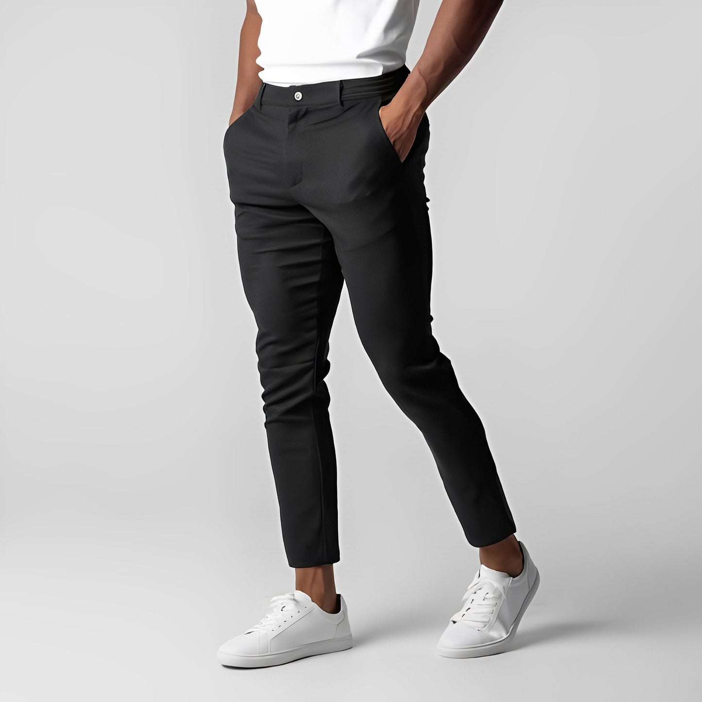 Justine - Męskie Luźne Slim-Fit Chinosy