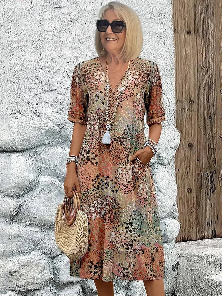 Harper – Elegancka sukienka midi w kwiaty
