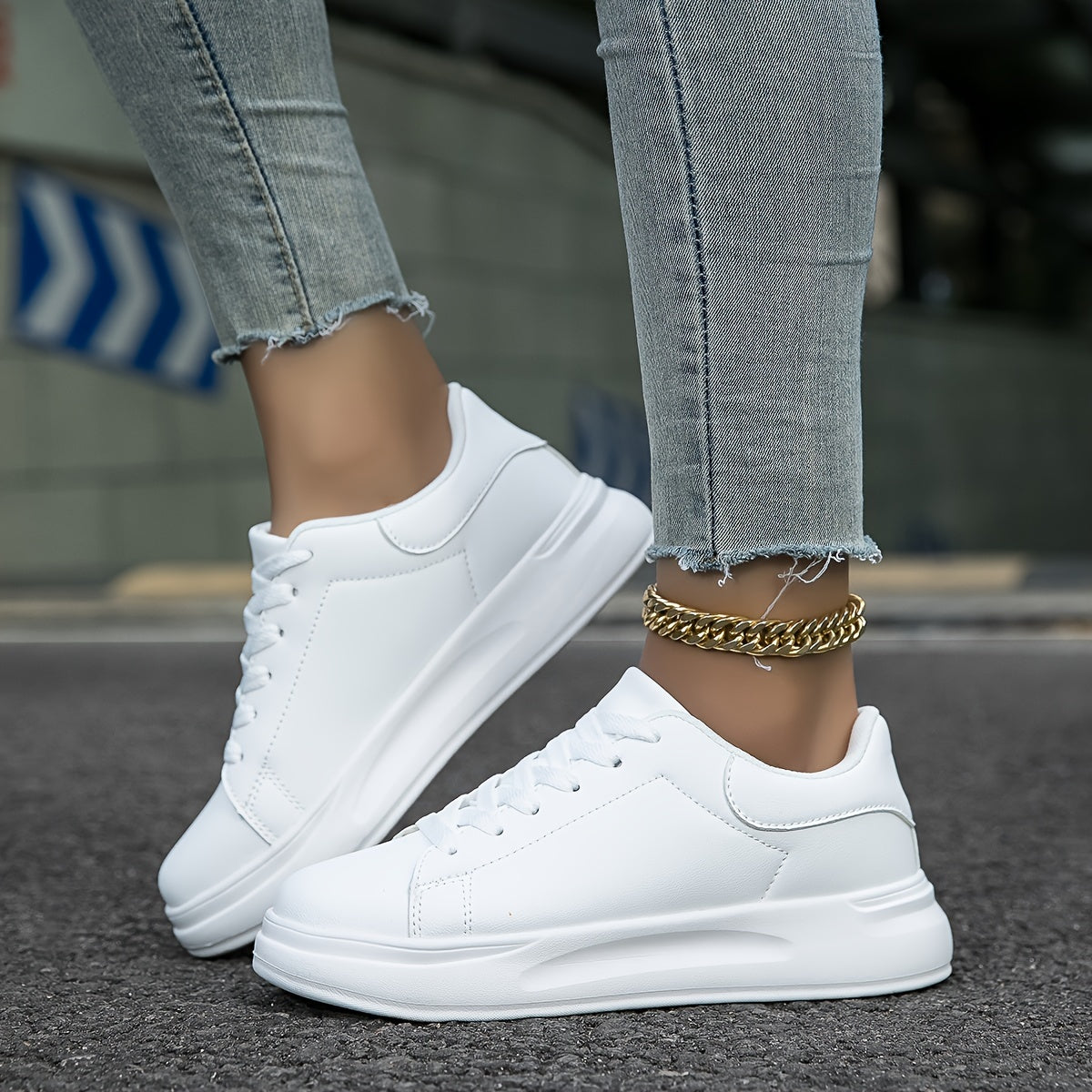 Romy – Białe skórzane sneakersy w czystym stylu