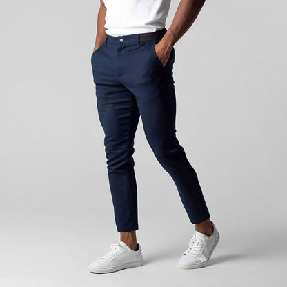 Justine - Męskie Luźne Slim-Fit Chinosy