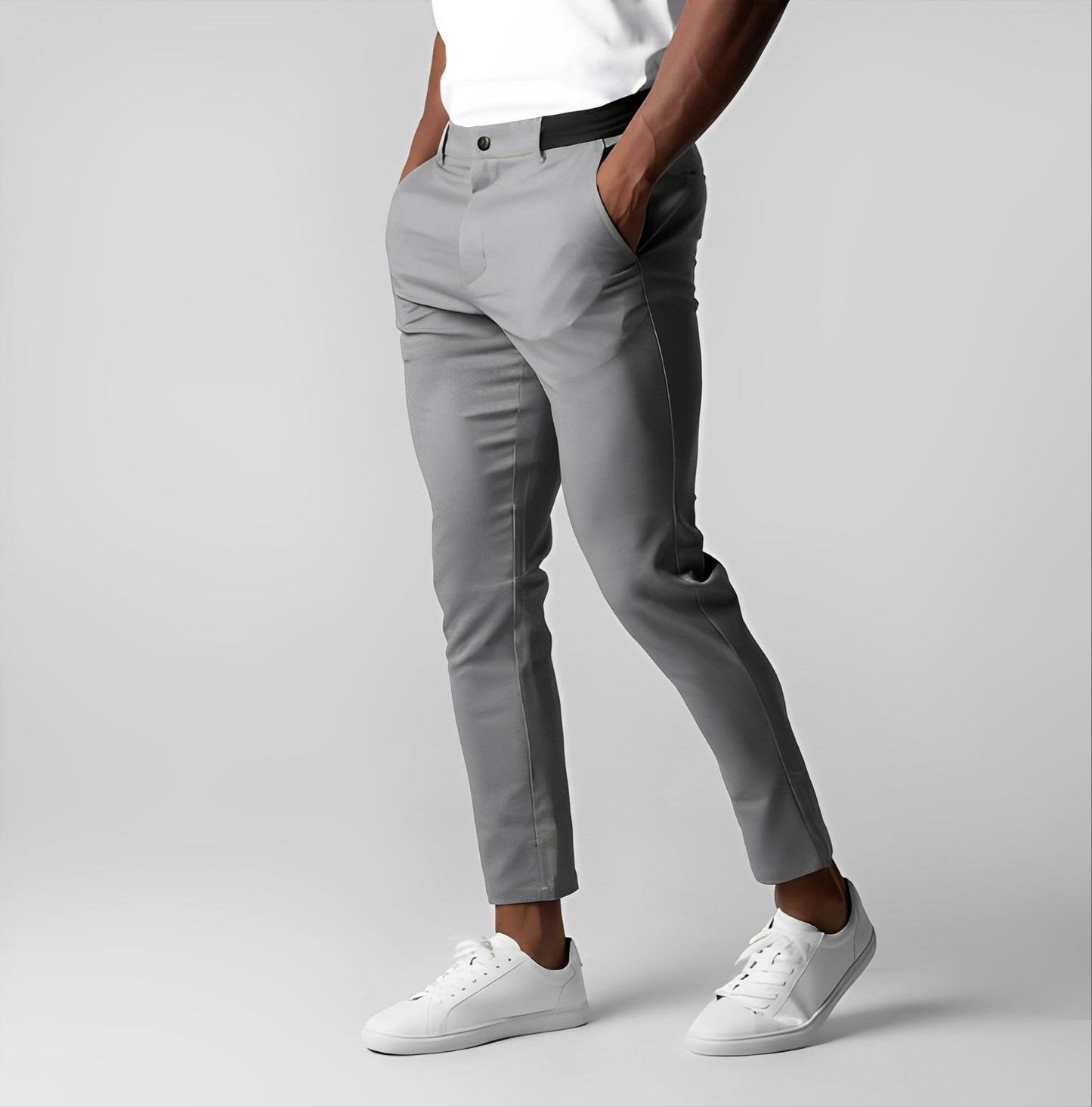 Justine - Męskie Luźne Slim-Fit Chinosy