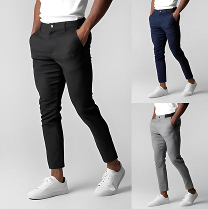 Justine - Męskie Luźne Slim-Fit Chinosy