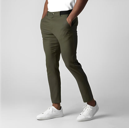 Justine - Męskie Luźne Slim-Fit Chinosy