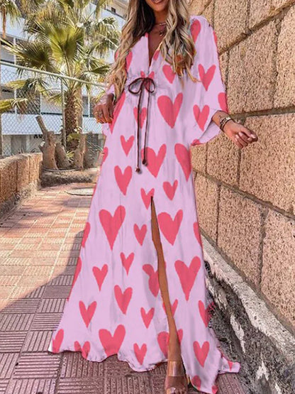 Romina – Zwiewna suknia maxi z paskiem w talii