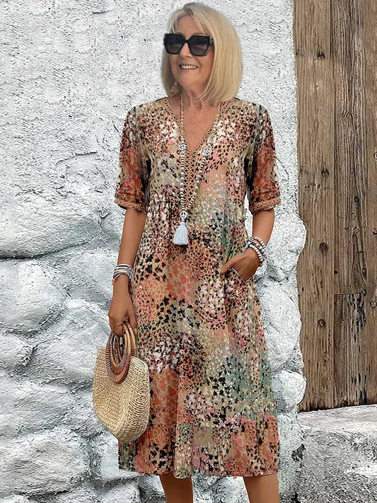 Harper – Elegancka sukienka midi w kwiaty