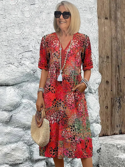 Harper – Elegancka sukienka midi w kwiaty