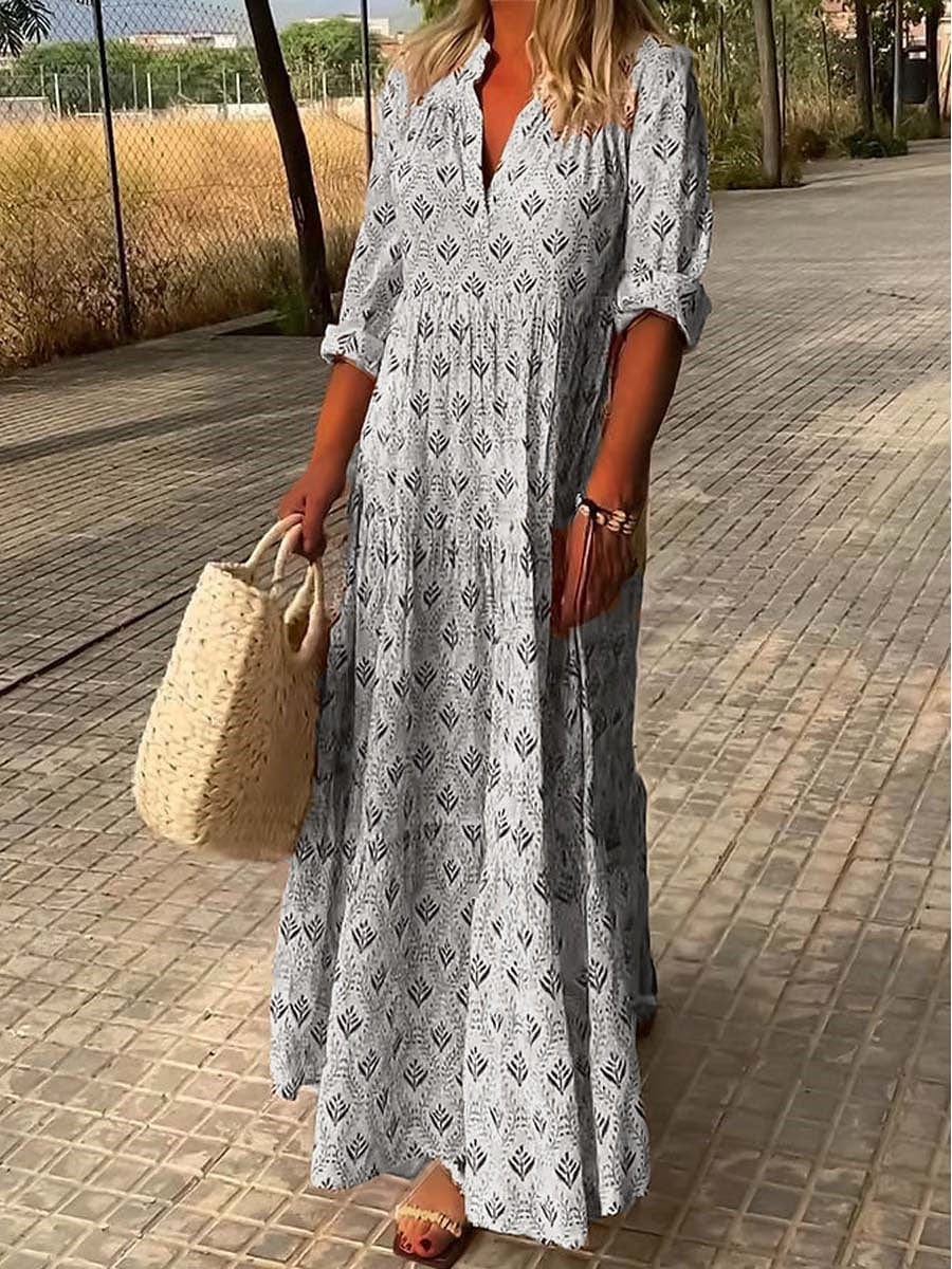Birgitta – Elegancka sukienka maxi z modnym krojem