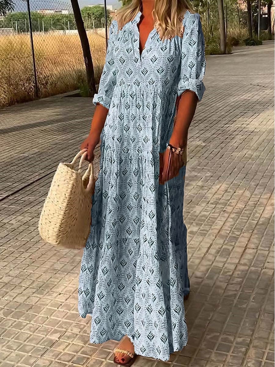 Birgitta – Elegancka sukienka maxi z modnym krojem