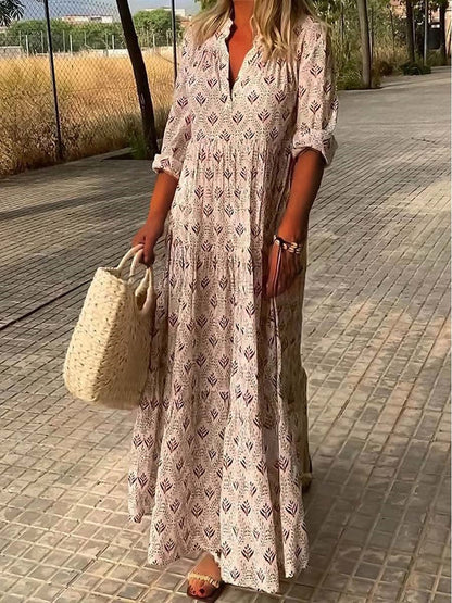 Birgitta – Elegancka sukienka maxi z modnym krojem