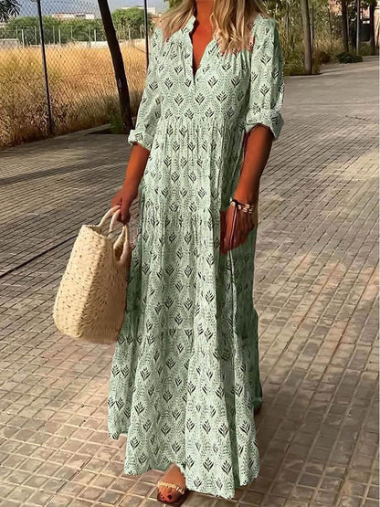 Birgitta – Elegancka sukienka maxi z modnym krojem
