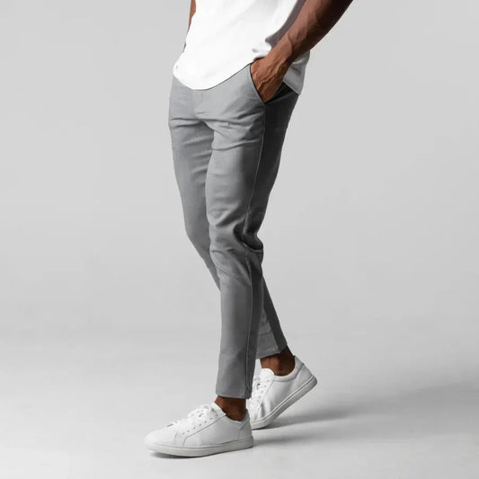 Justine - Męskie Luźne Slim-Fit Chinosy
